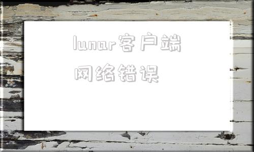 lunar客户端网络错误客户端请求异常2010203